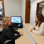 Dentist consultation at front desk